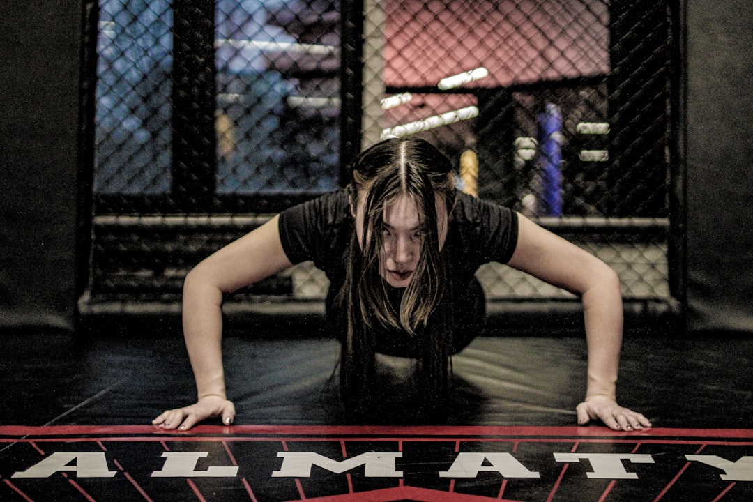 a woman doing yoga